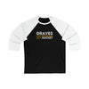 Graves 27 Pittsburgh Hockey Grafitti Wall Design Unisex Tri-Blend 3/4 Sleeve Raglan Baseball Shirt