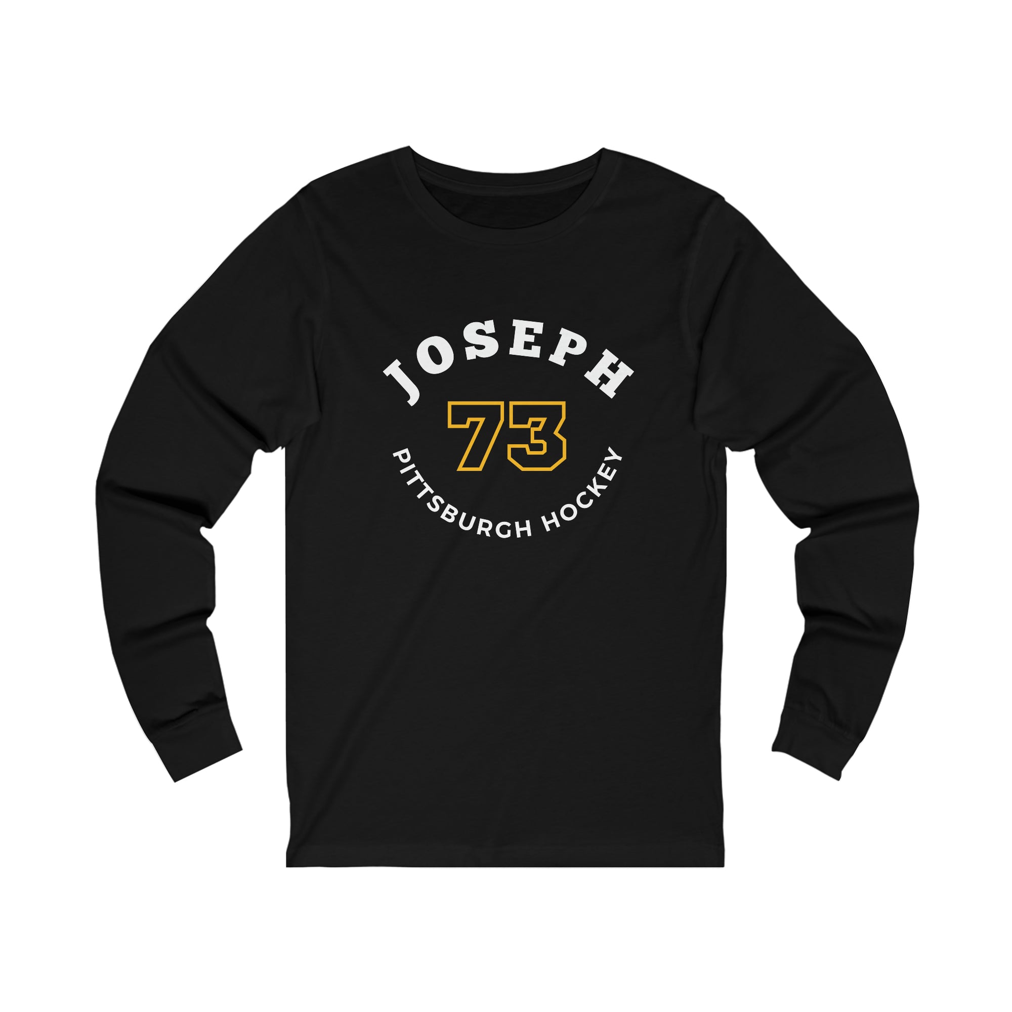 Joseph 73 Pittsburgh Hockey Number Arch Design Unisex Jersey Long Sleeve Shirt