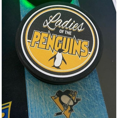 Ladies Of The Penguins Group Hockey Puck With 3D Texture