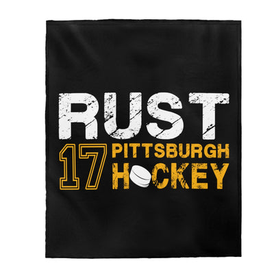 Rust 17 Pittsburgh Hockey Velveteen Plush Blanket