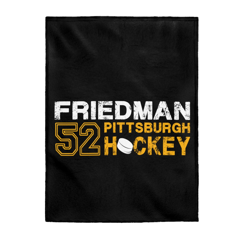Friedman 52 Pittsburgh Hockey Velveteen Plush Blanket