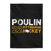 Poulin 22 Pittsburgh Hockey Velveteen Plush Blanket