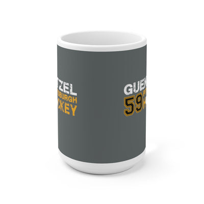 Guentzel 59 Pittsburgh Hockey Ceramic Coffee Mug In Gray, 15oz