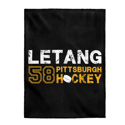 Letang 58 Pittsburgh Hockey Velveteen Plush Blanket