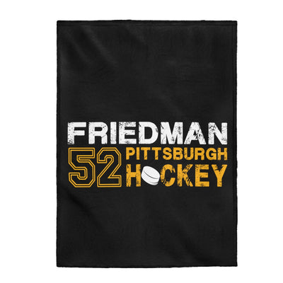Friedman 52 Pittsburgh Hockey Velveteen Plush Blanket