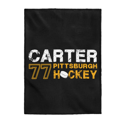 Carter 77 Pittsburgh Hockey Velveteen Plush Blanket