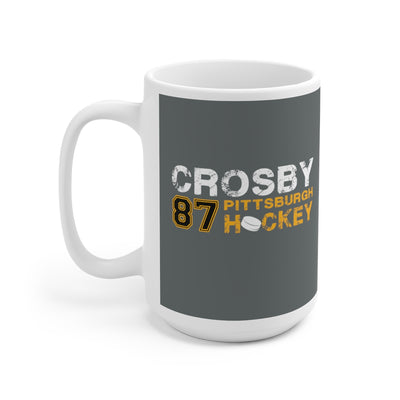 Crosby 87 Pittsburgh Hockey Ceramic Coffee Mug In Gray, 15oz