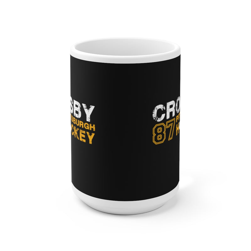 Crosby 87 Pittsburgh Hockey Ceramic Coffee Mug In Black, 15oz