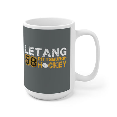 Letang 58 Pittsburgh Hockey Ceramic Coffee Mug In Gray, 15oz