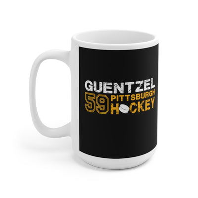 Guentzel 59 Pittsburgh Hockey Ceramic Coffee Mug In Black, 15oz