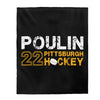 Poulin 22 Pittsburgh Hockey Velveteen Plush Blanket