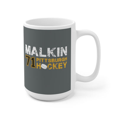 Malkin 71 Pittsburgh Hockey Ceramic Coffee Mug In Gray, 15oz