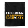 Friedman 52 Pittsburgh Hockey Velveteen Plush Blanket