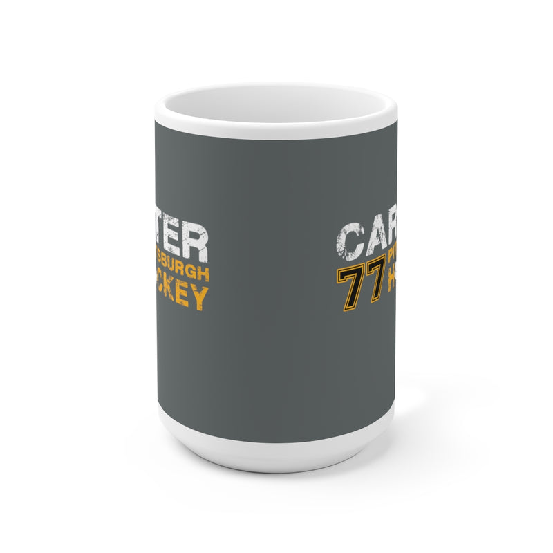 Carter 77 Pittsburgh Hockey Ceramic Coffee Mug In Gray, 15oz