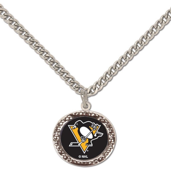 Pittsburgh Penguins Round Charm Pendant Necklace