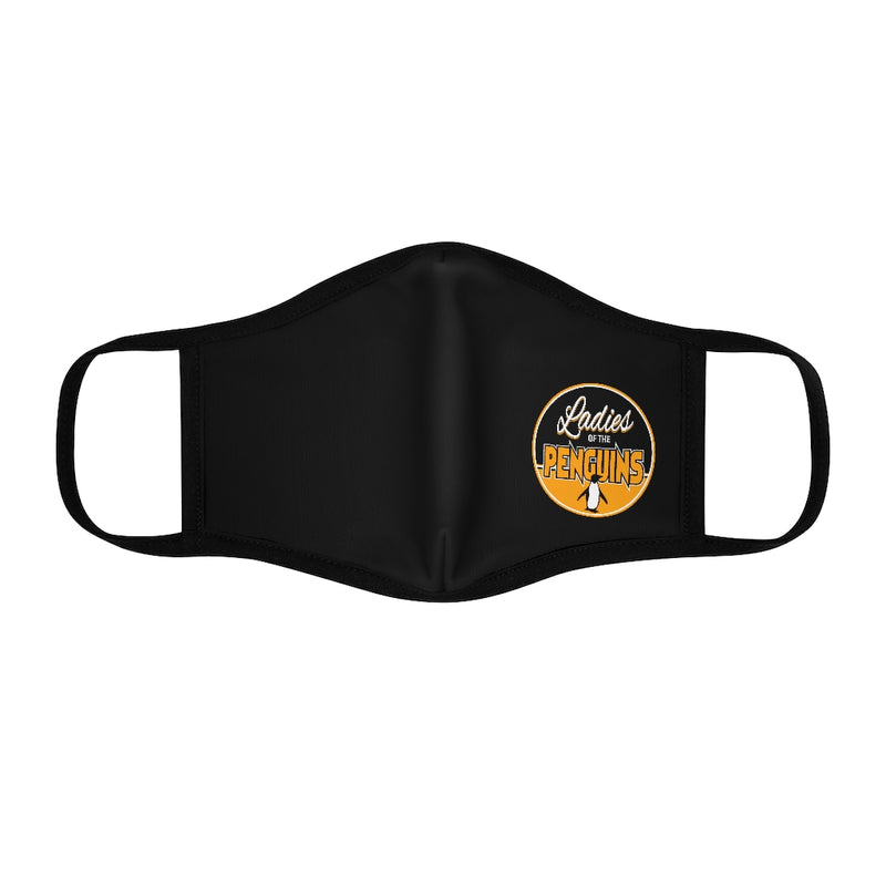 Ladies Of The Penguins Fitted Face Mask In Black