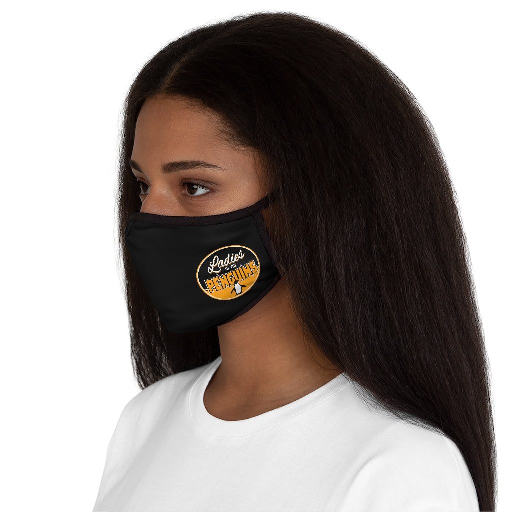 Ladies Of The Penguins Fitted Face Mask In Black