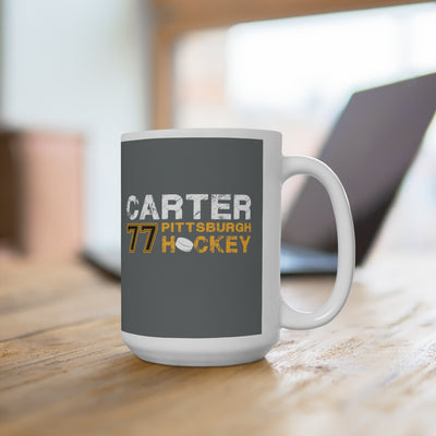 Carter 77 Pittsburgh Hockey Ceramic Coffee Mug In Gray, 15oz