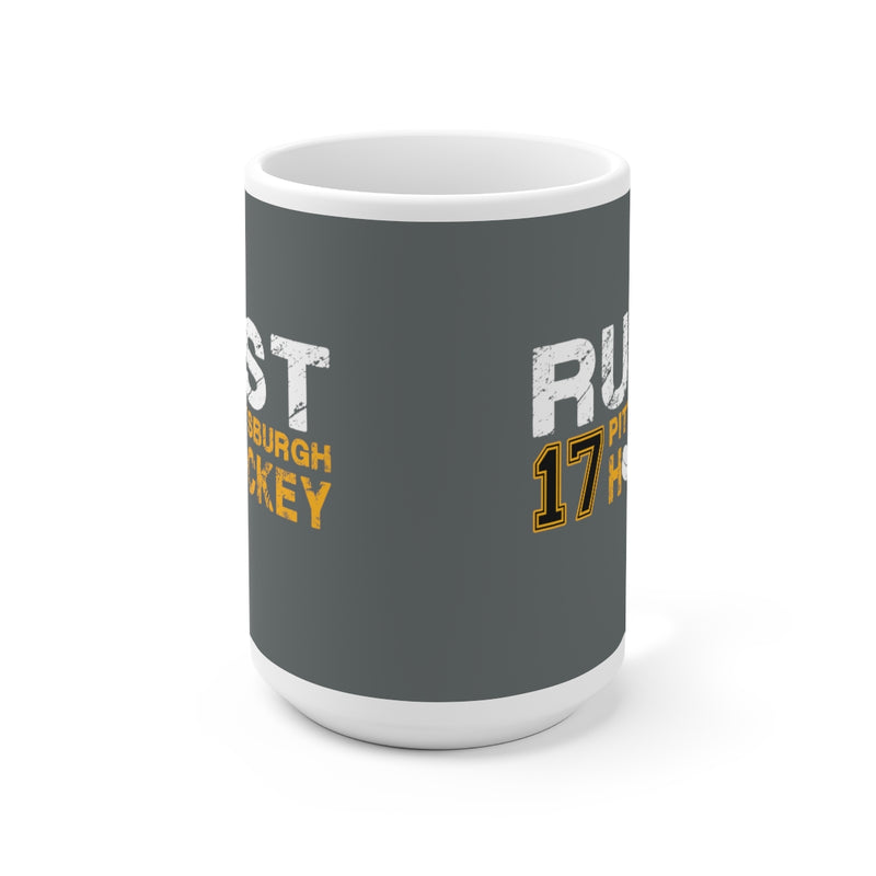 Rust 17 Pittsburgh Hockey Ceramic Coffee Mug In Gray, 15oz