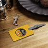 Ladies Of The Penguins Leather Luggage Tag In Yellow