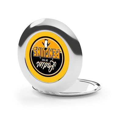 Ladies Of The Penguins Compact Travel Mirror In Yellow