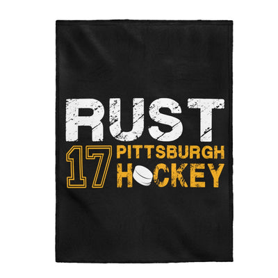 Rust 17 Pittsburgh Hockey Velveteen Plush Blanket
