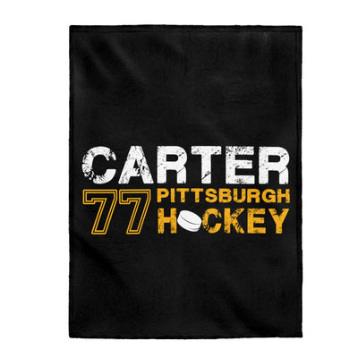 Carter 77 Pittsburgh Hockey Velveteen Plush Blanket