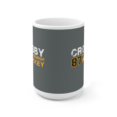 Crosby 87 Pittsburgh Hockey Ceramic Coffee Mug In Gray, 15oz