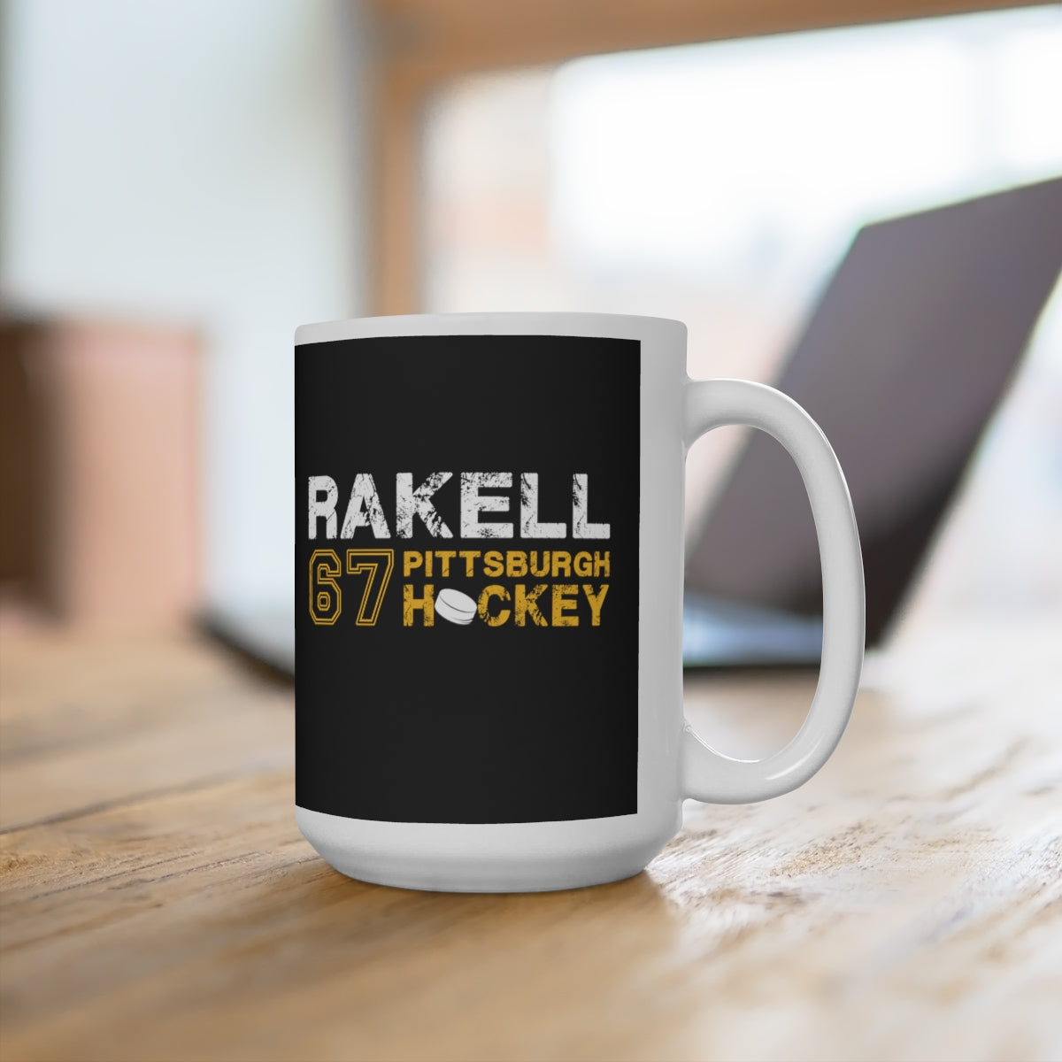Rakell 67 Pittsburgh Hockey Ceramic Coffee Mug In Black, 15oz