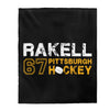 Rakell 67 Pittsburgh Hockey Velveteen Plush Blanket
