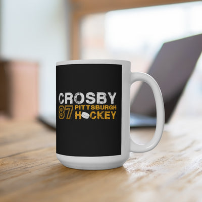 Crosby 87 Pittsburgh Hockey Ceramic Coffee Mug In Black, 15oz