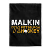 Malkin 71 Pittsburgh Hockey Velveteen Plush Blanket