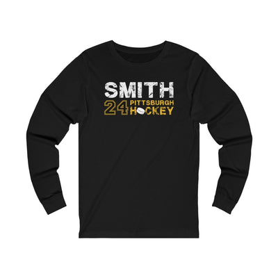 Smith 24 Pittsburgh Hockey Unisex Jersey Long Sleeve Shirt